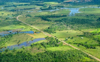 Aerial view of the Amazon Rainforest, Brazil.