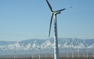 Wind turbines in the Xinjiang region in China