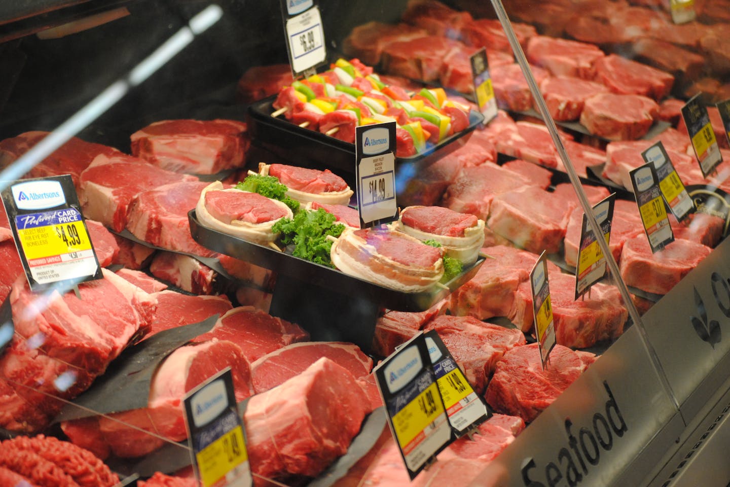 meat in supermarket