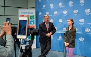 Greta and Antonio Guterres