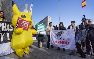 Asian People's Movement on Debt and Development protesting against coal financing in Japan