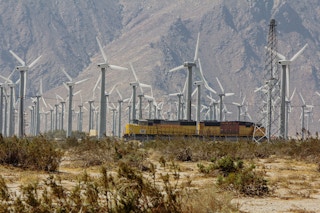 wind farm on the San Gorgonio Mountain Pass in California