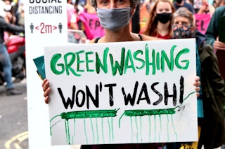 Protest against greenwashing.