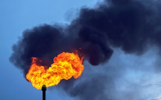 Methane flaring with black smoke