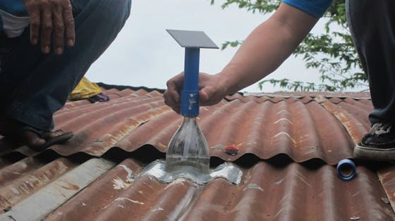 Liter of Light solar bottle roof view