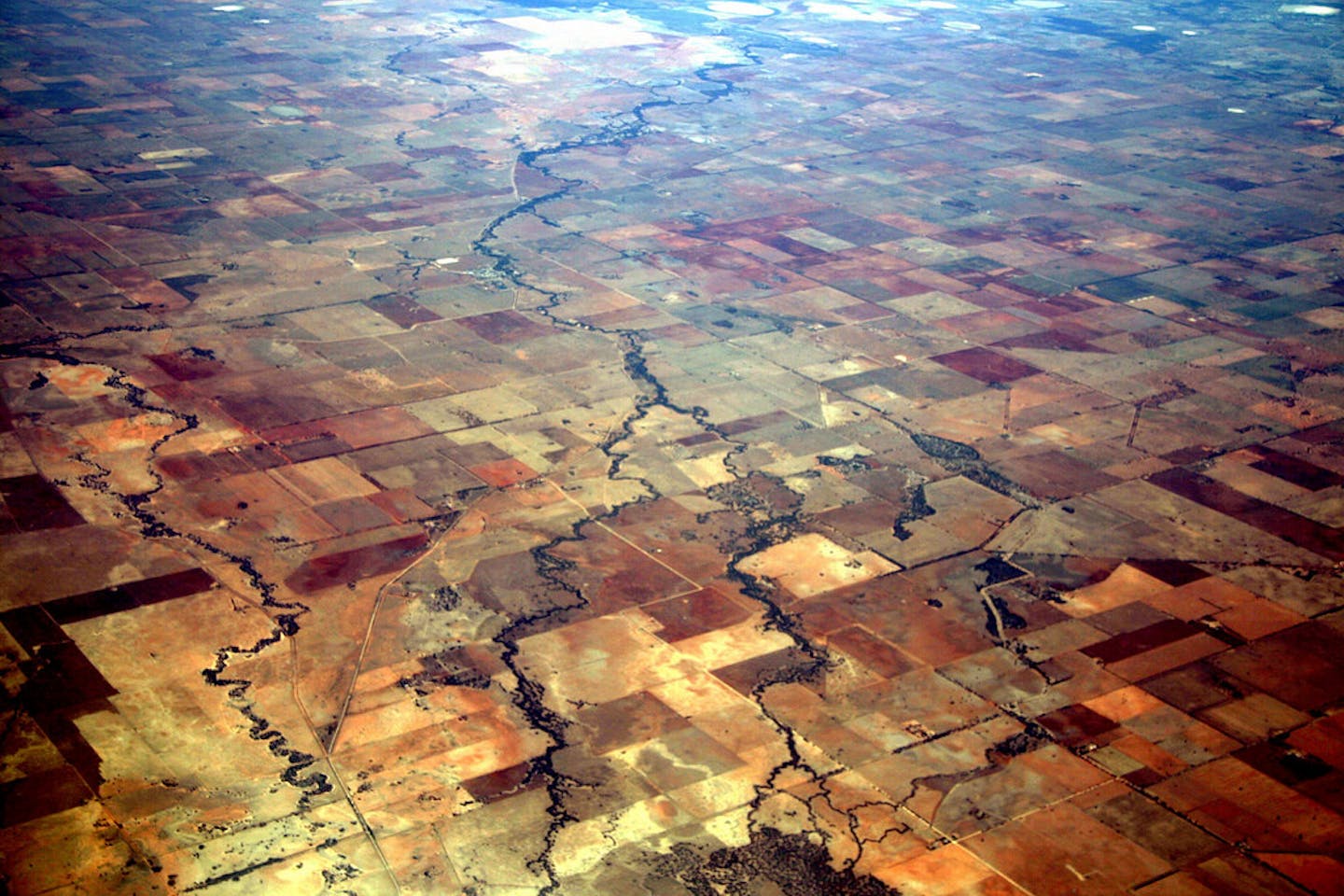 Australian drylands viewed from the air.