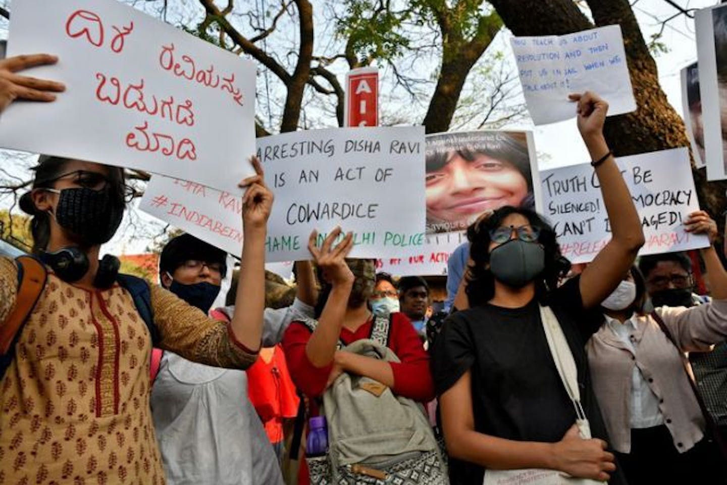 protest in India for Disha Ravi