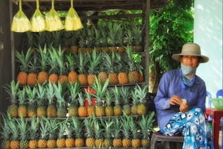 pineapple seller in Vietnam