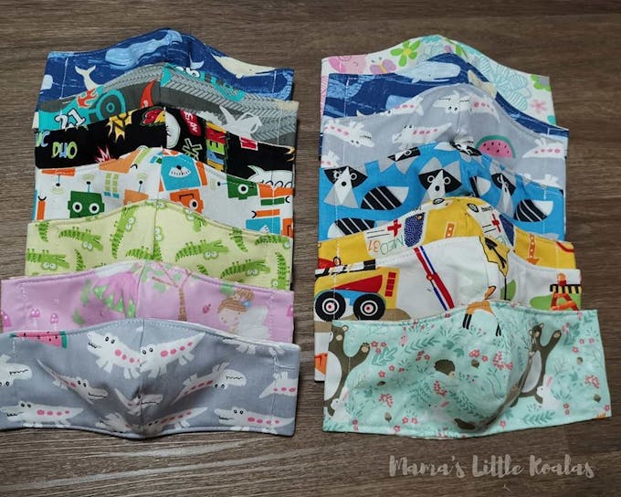 Face masks for children made by 33 year-old mother of three Chiu Pei Yu