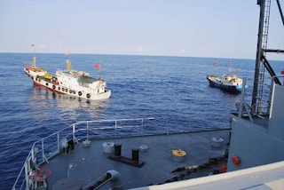 Chinese fishing trawlers