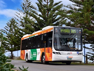 A hybrid bus in Melbourne