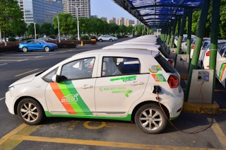 A fleet of electric cars in China