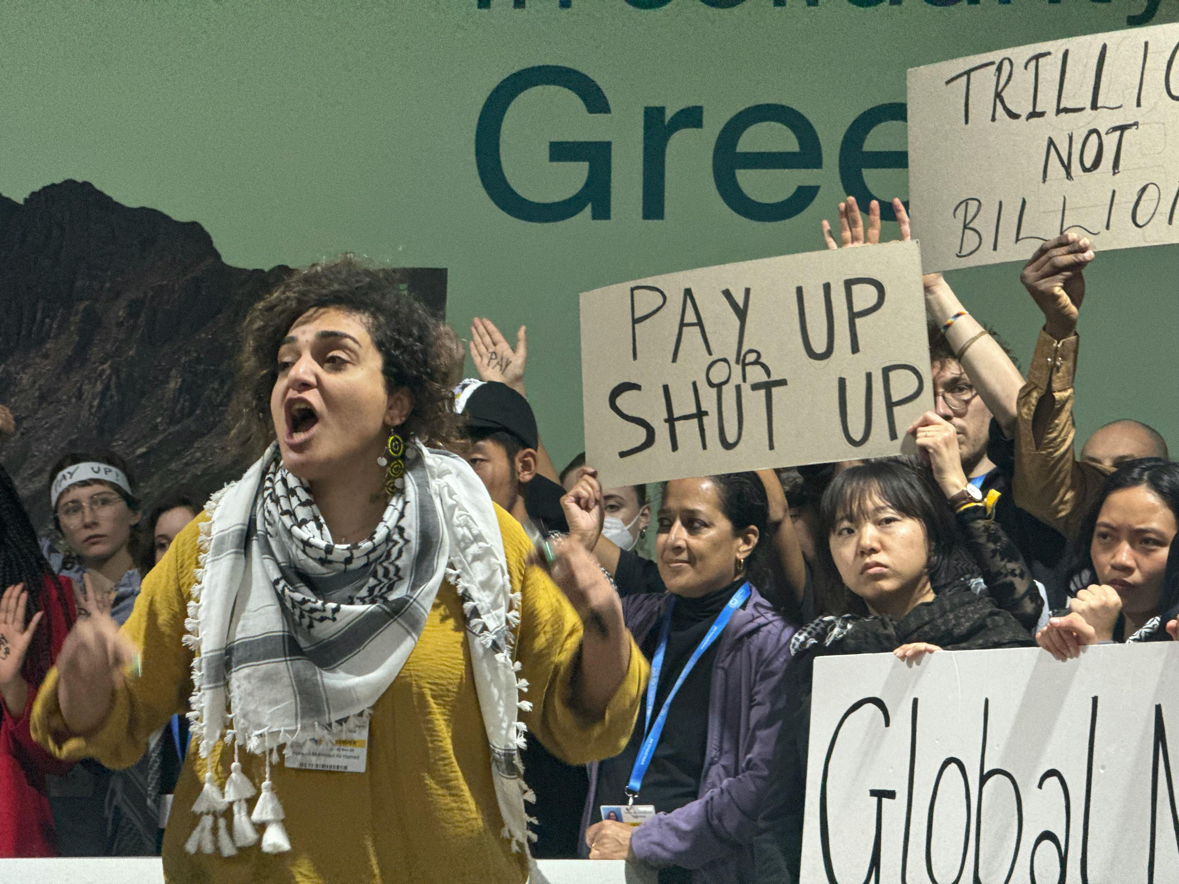 COP29 - protester outrage