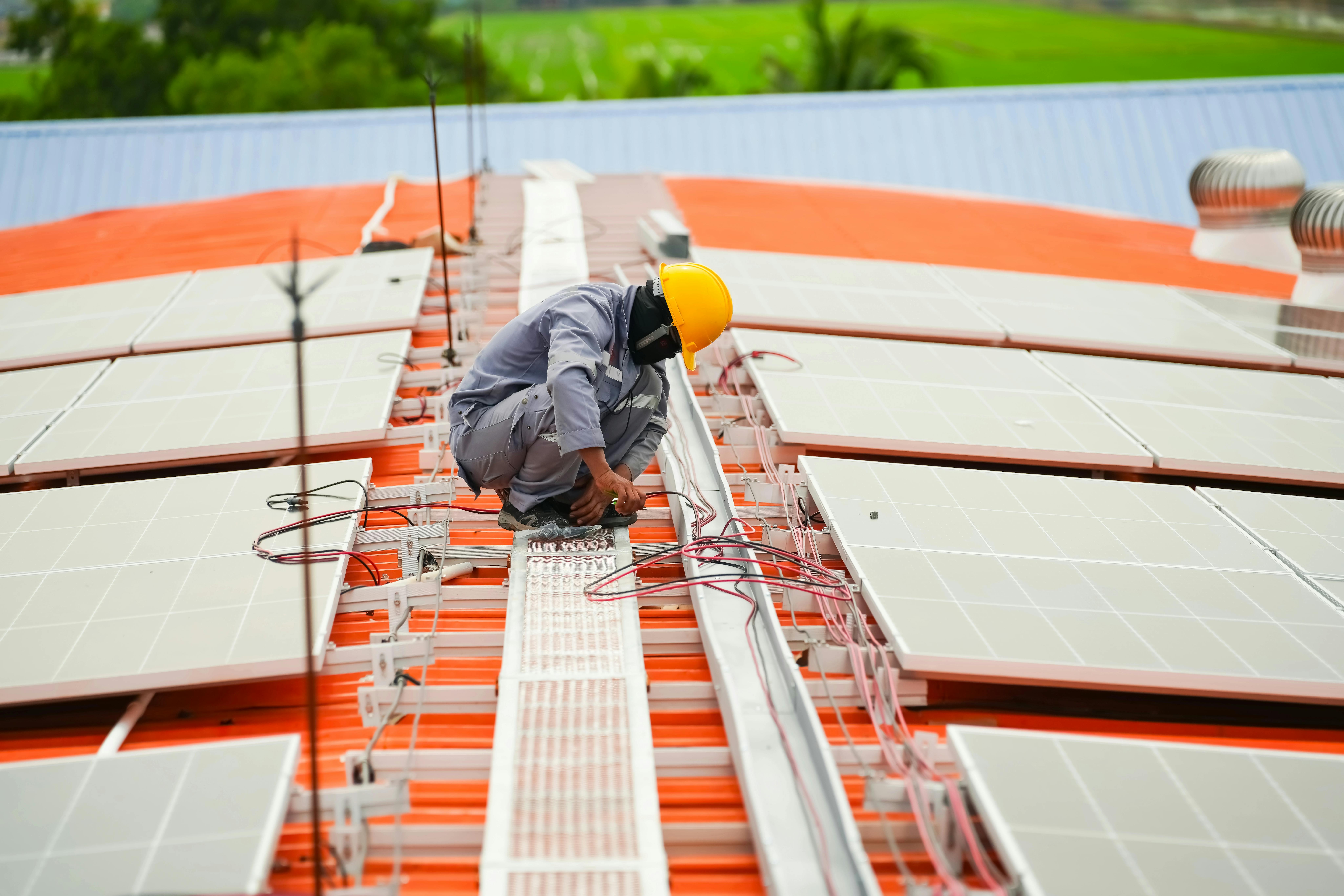 engineer checks a solar roof panel Philippines