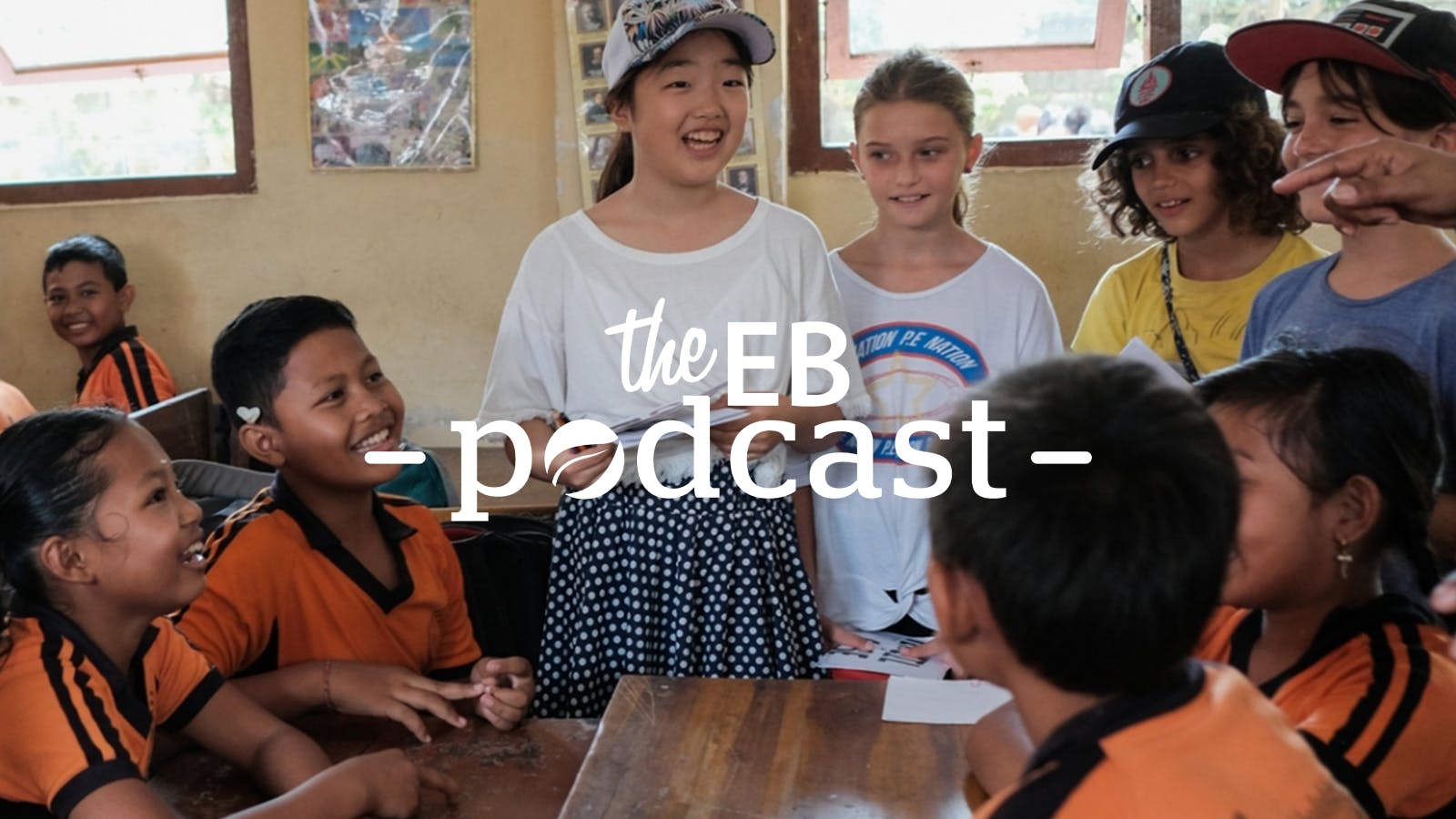 Green School students visit a school in Bali, Indonesia