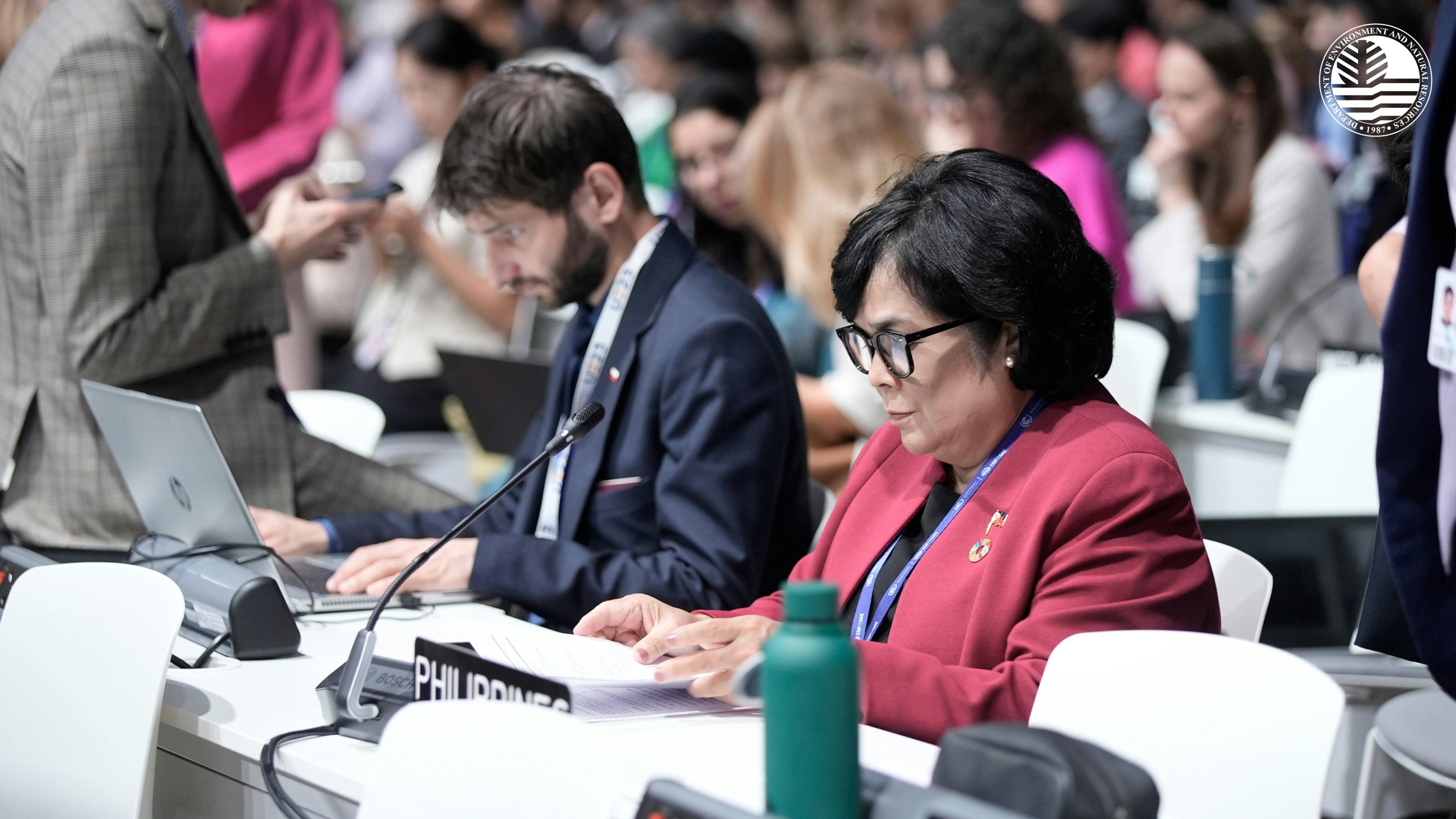 Philippine environment secretary Antonia Loyzaga at COP28