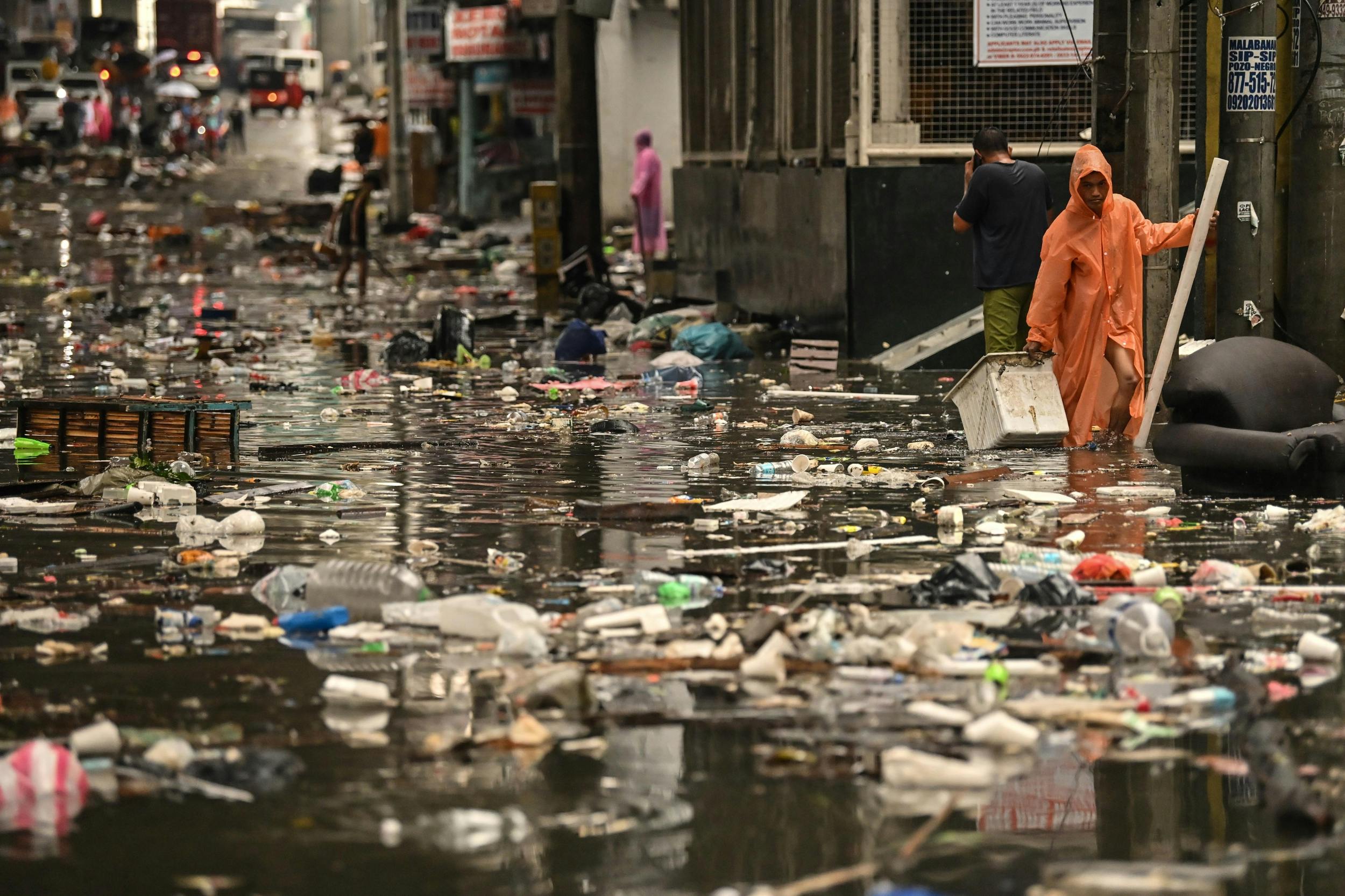 Plastic waste from Severe Tropical Storm Wipha