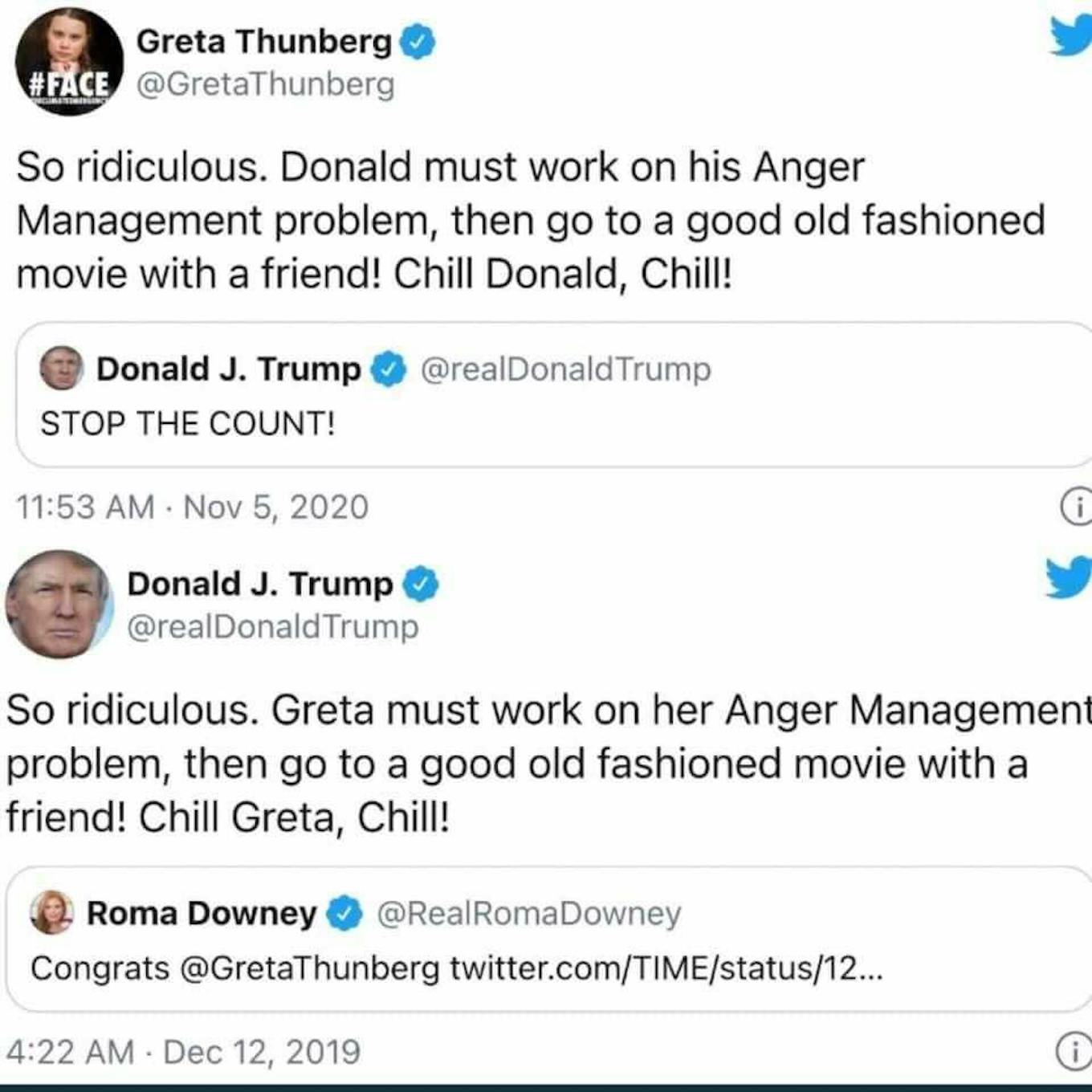 Greta and Trump on Twitter