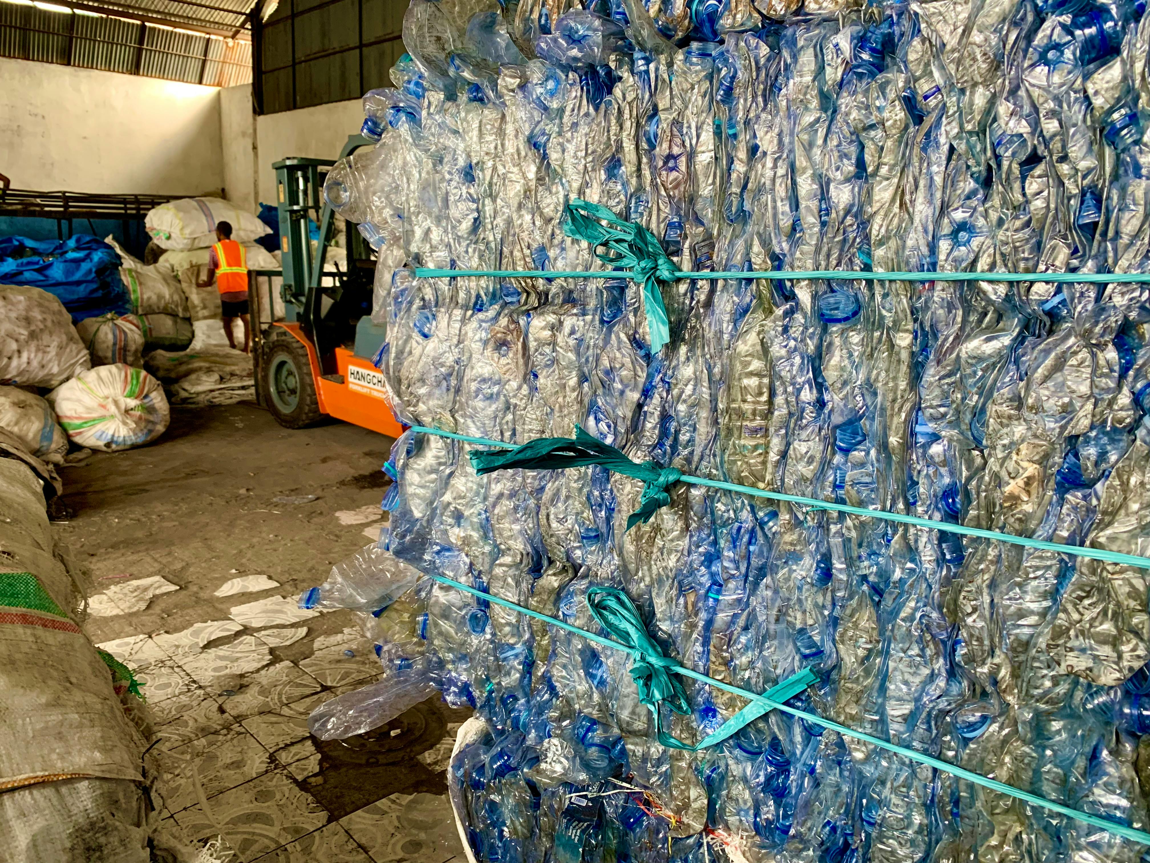 A recycling centre in Denpasar, Bali, Indonesia