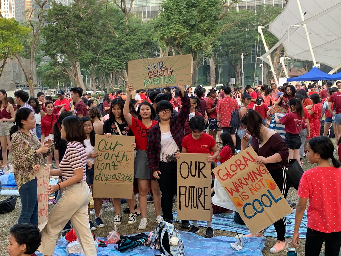 Protesters at SG Climate Rally