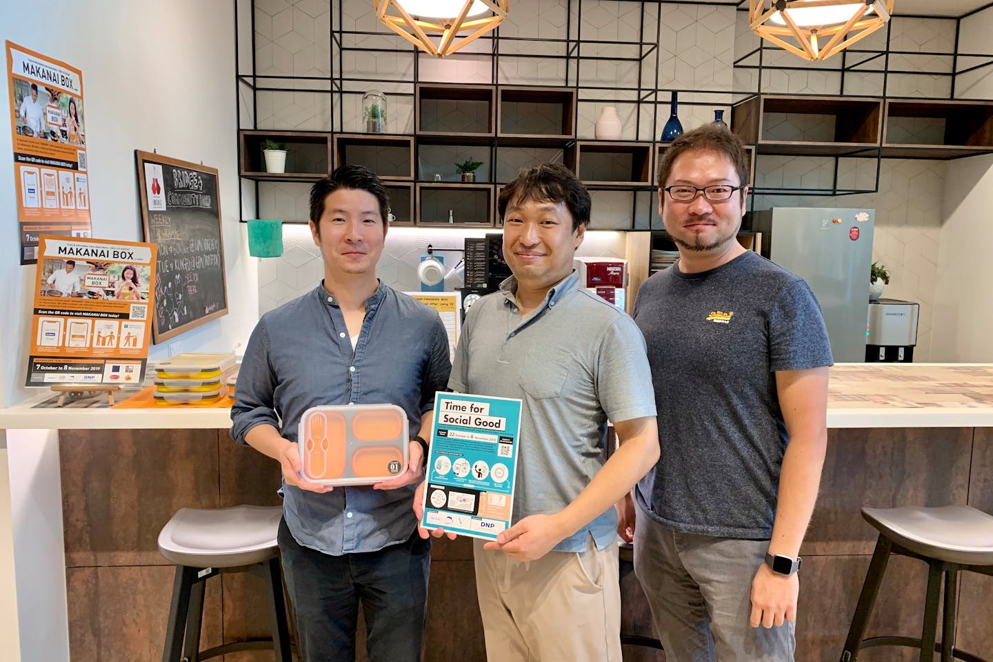 The team working on Dai Nippon Printing's innovations to reduce single-use plastic use in Singapore. Image: Eco-Business