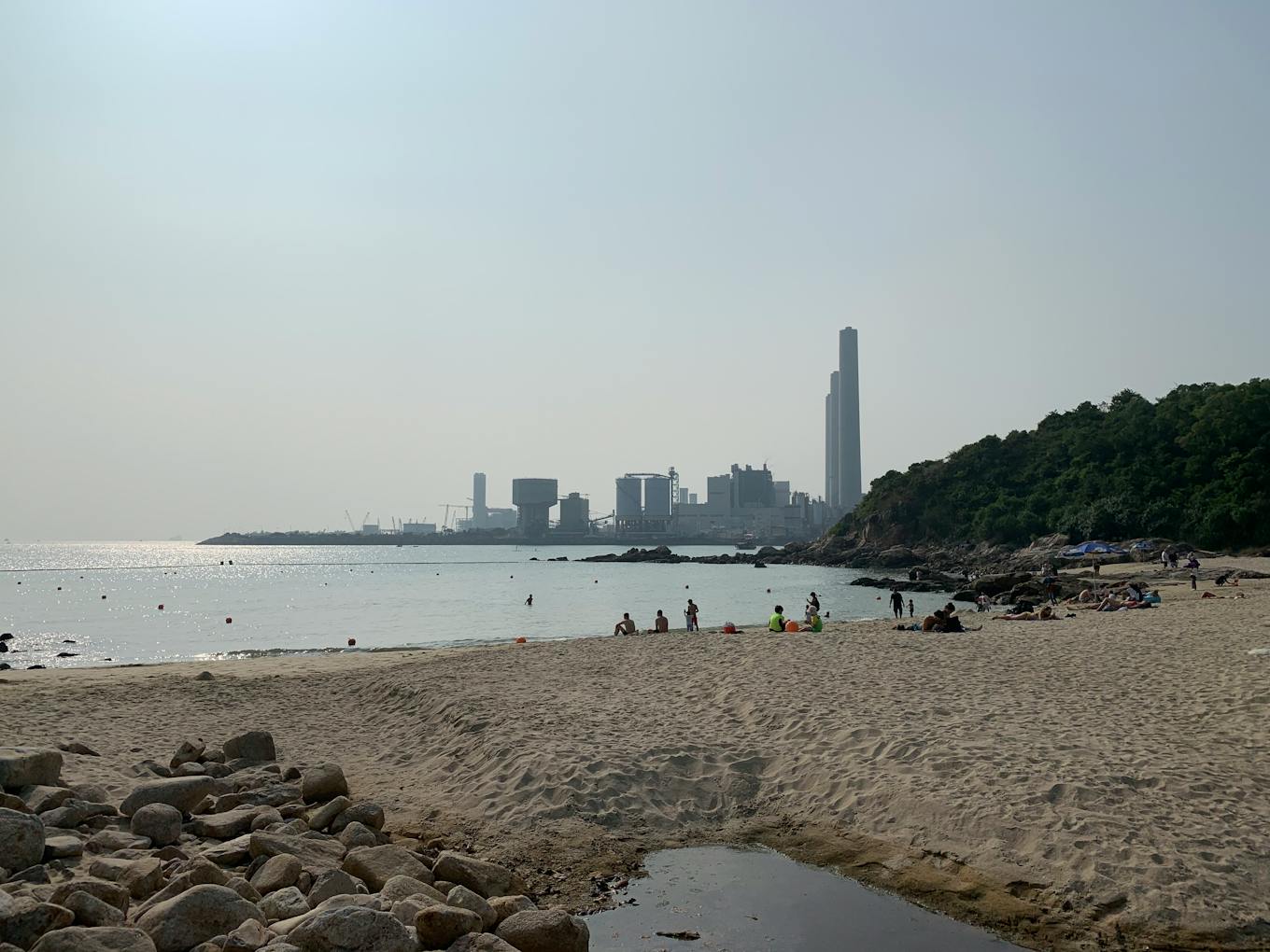 Lamma Power Station seen from Hung Shing Yeh beach