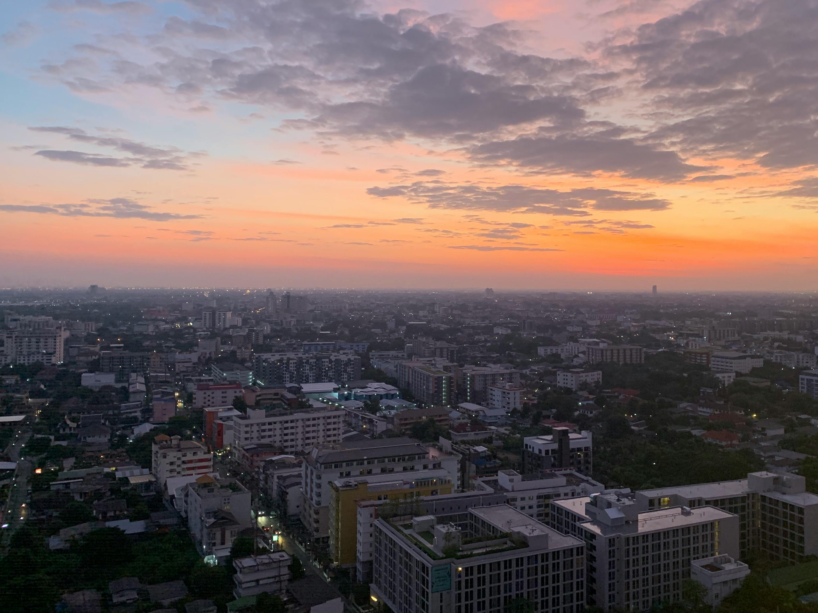 Sunrise in Bangkok, one of Southeast Asia's most climate-vulnerable cities.