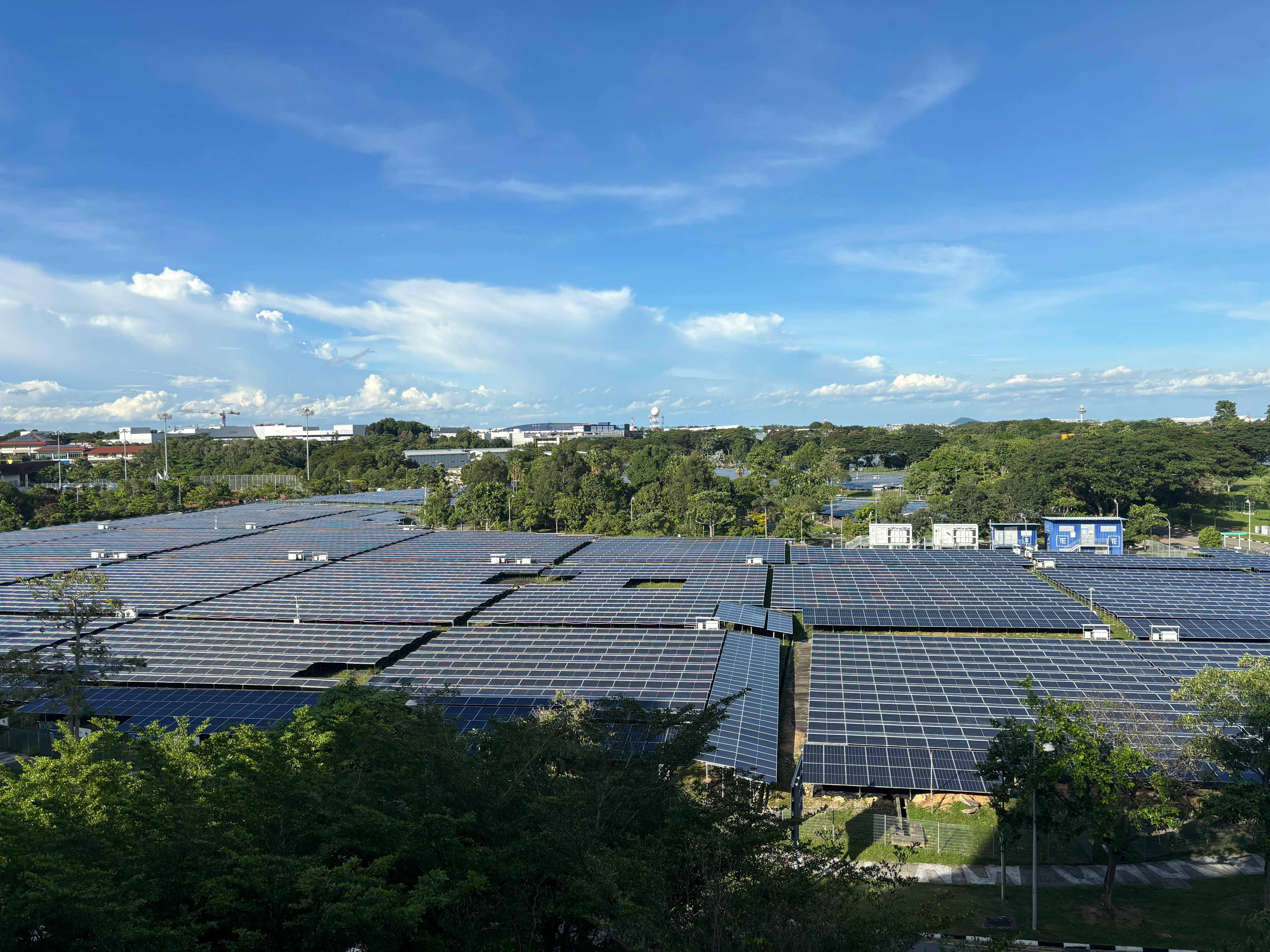 Solar panels at Changi Business Park, Singapore.