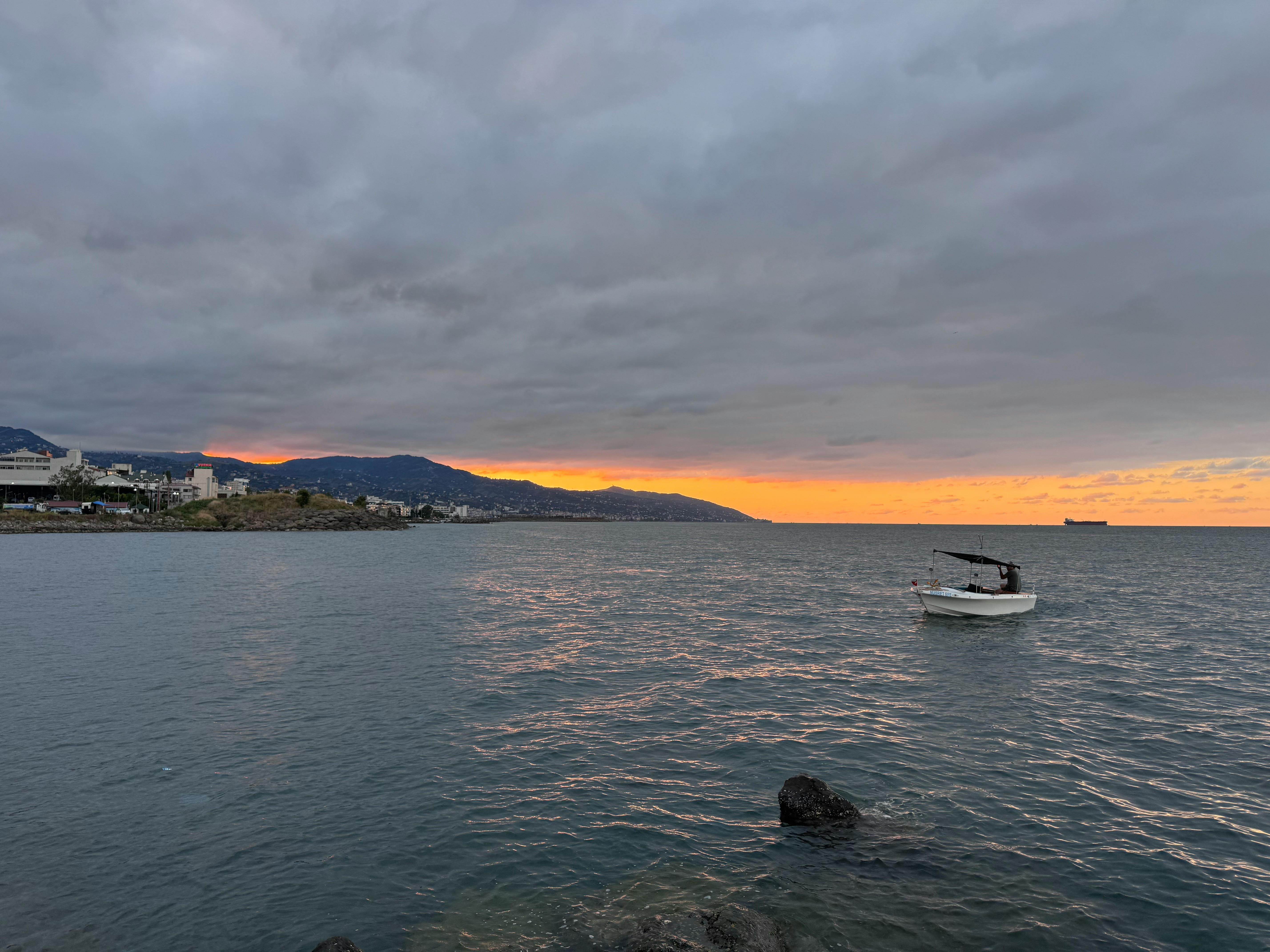 A view of the Black Sea from the coast of Trabzon,Turkiye