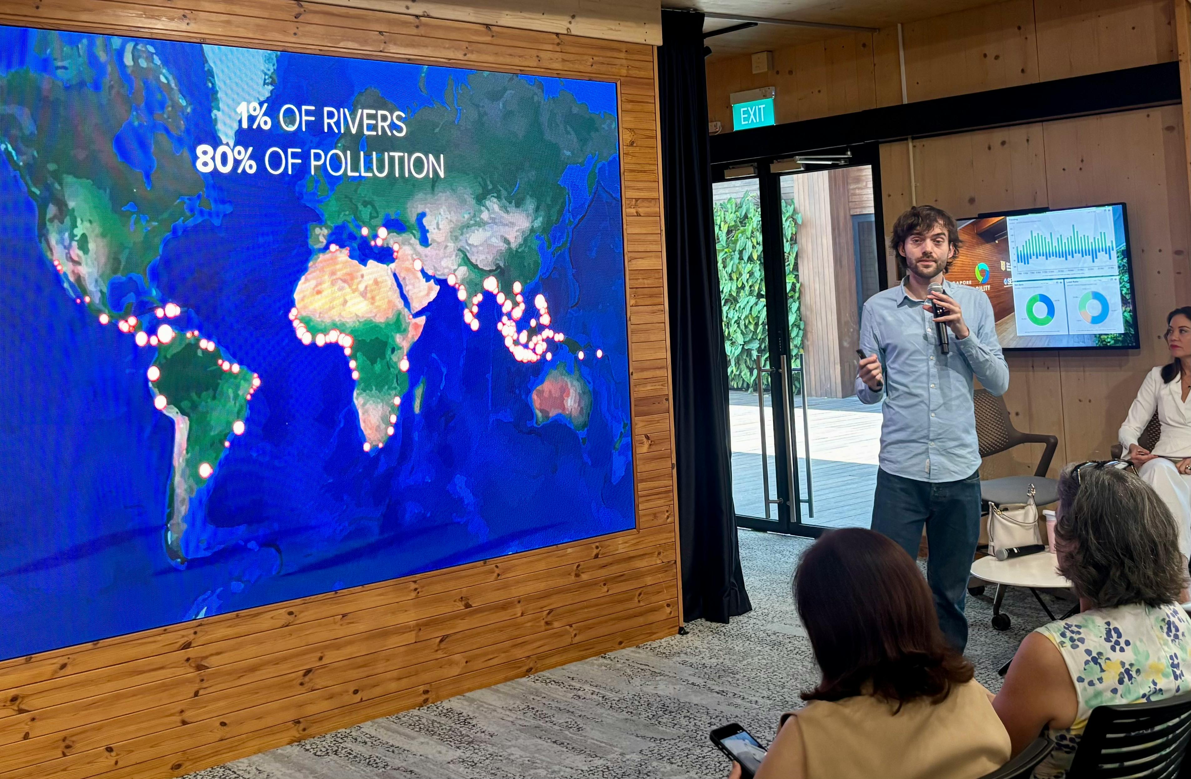 Boyan Slat speaking at the Singapore Sustainability Academy in April 2026.