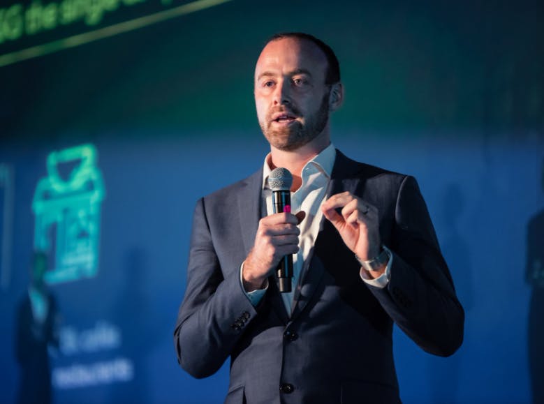 Jonathan Tostevin presenting at The Liveability Challenge 2019