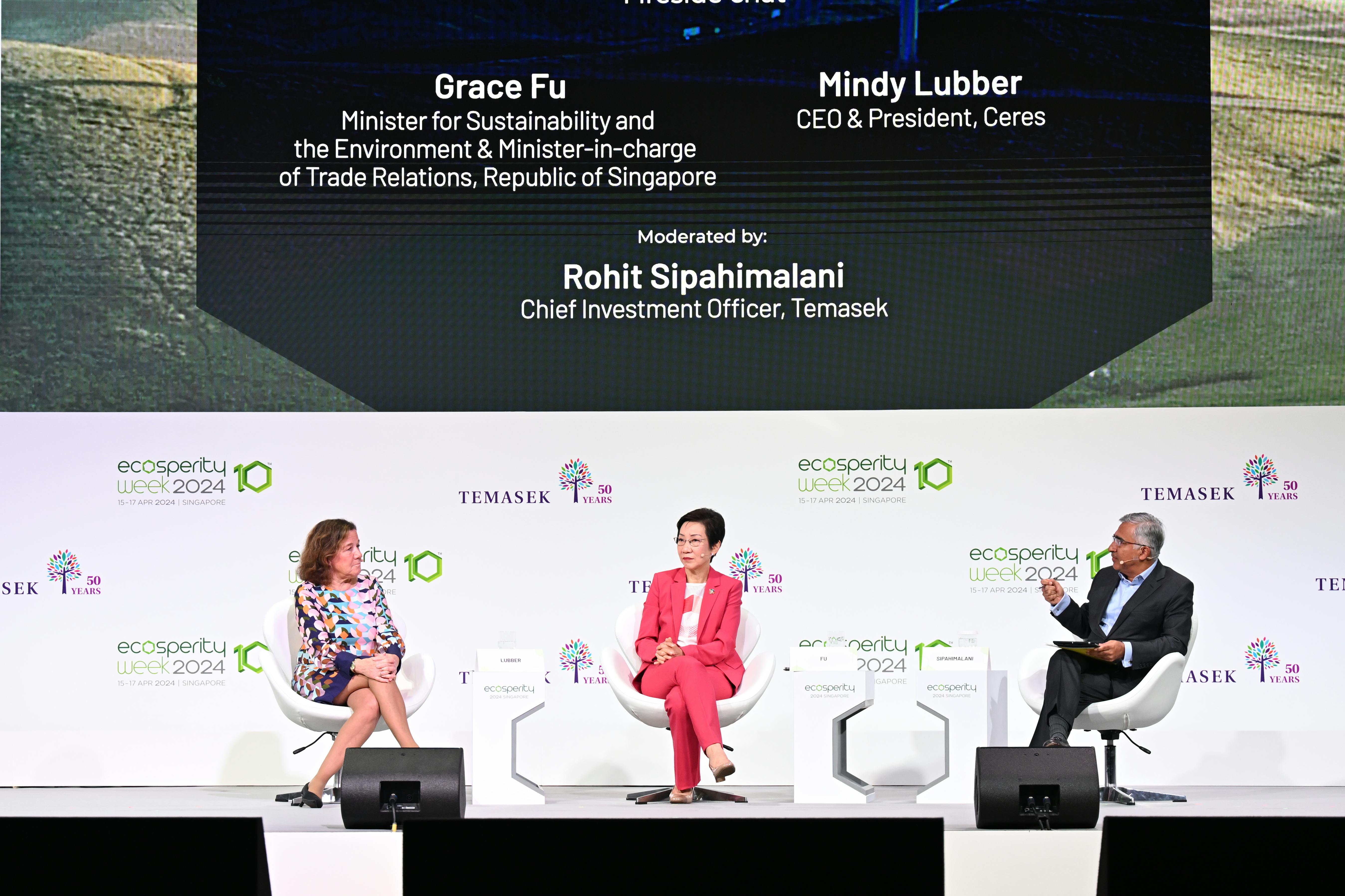 Minister Grace Fu speaking at Ecosperity 2024