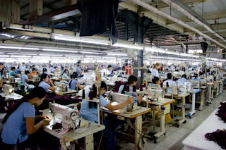 Workers at a garment factory in Yangon, Myanmar, March 2018.