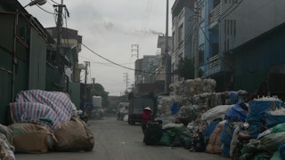 A recycling centre in Lang Khoai, Vietnam, where 1,500 work in the informal recycling sector. Image: CL2B
