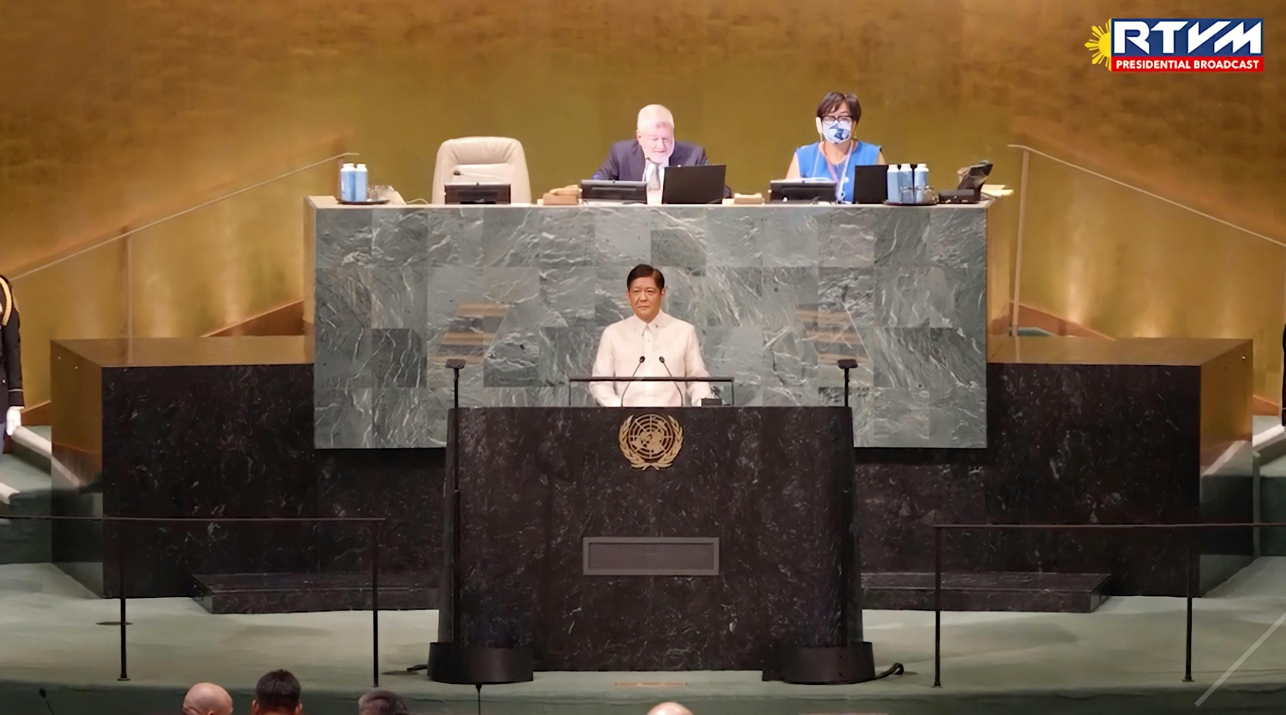 President Ferdinand "Bongbong" Marcos Jr. addresses the UNGA
