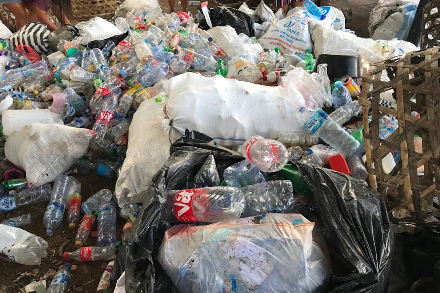 Plastic awaits recycling in Bali, Indonesia. Image: Alvaro Aguilar