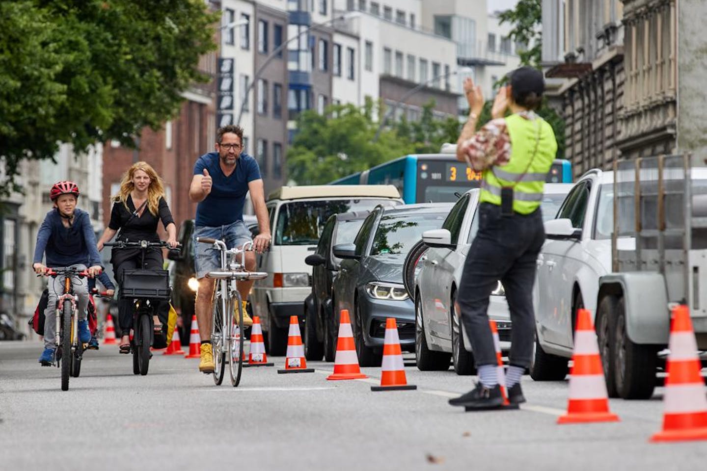 pop up cycle paths in Paris