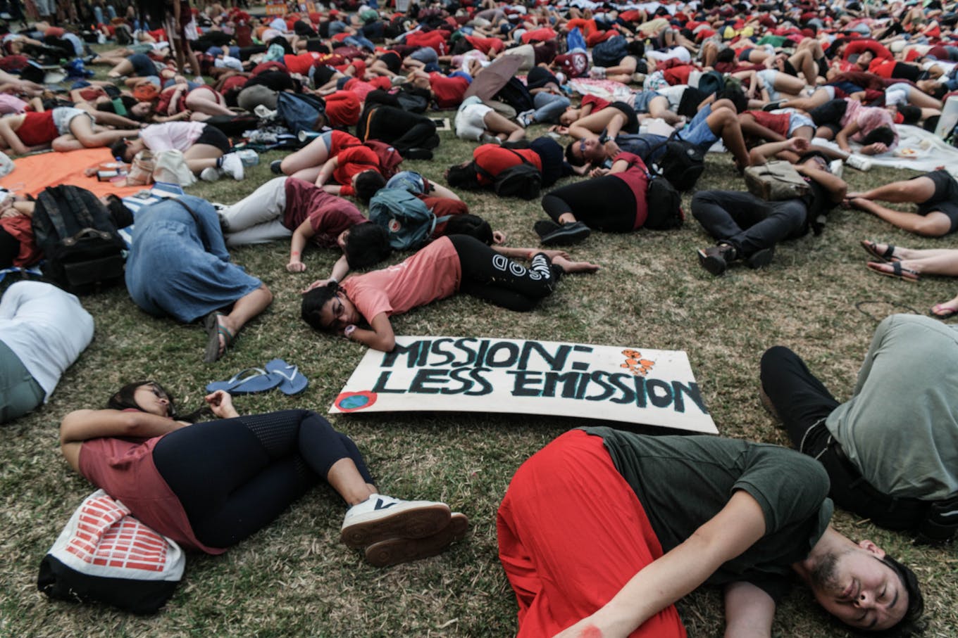 The die-in at SG Climate Rally