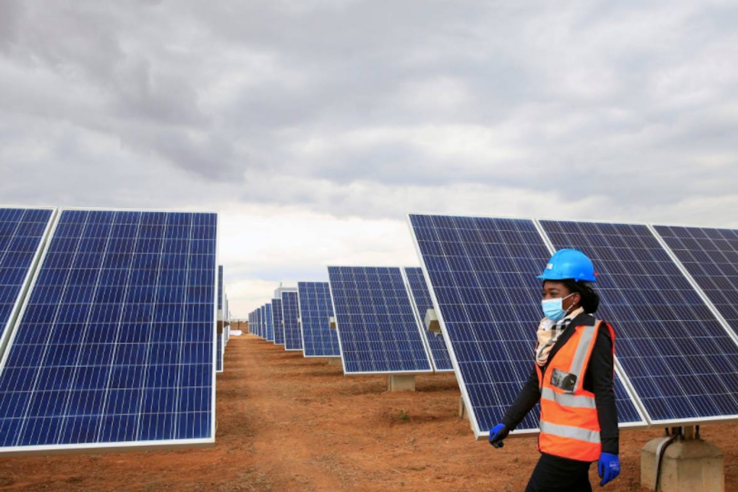solar panels at Centragrid power plant in Nyabira, Zimbabwe