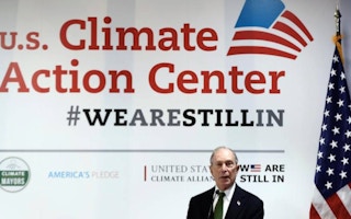 Michael Bloomberg speaks during a panel at the UN Climate Change Conference (COP25)