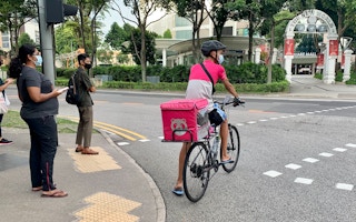 A Food Panda delivery rider