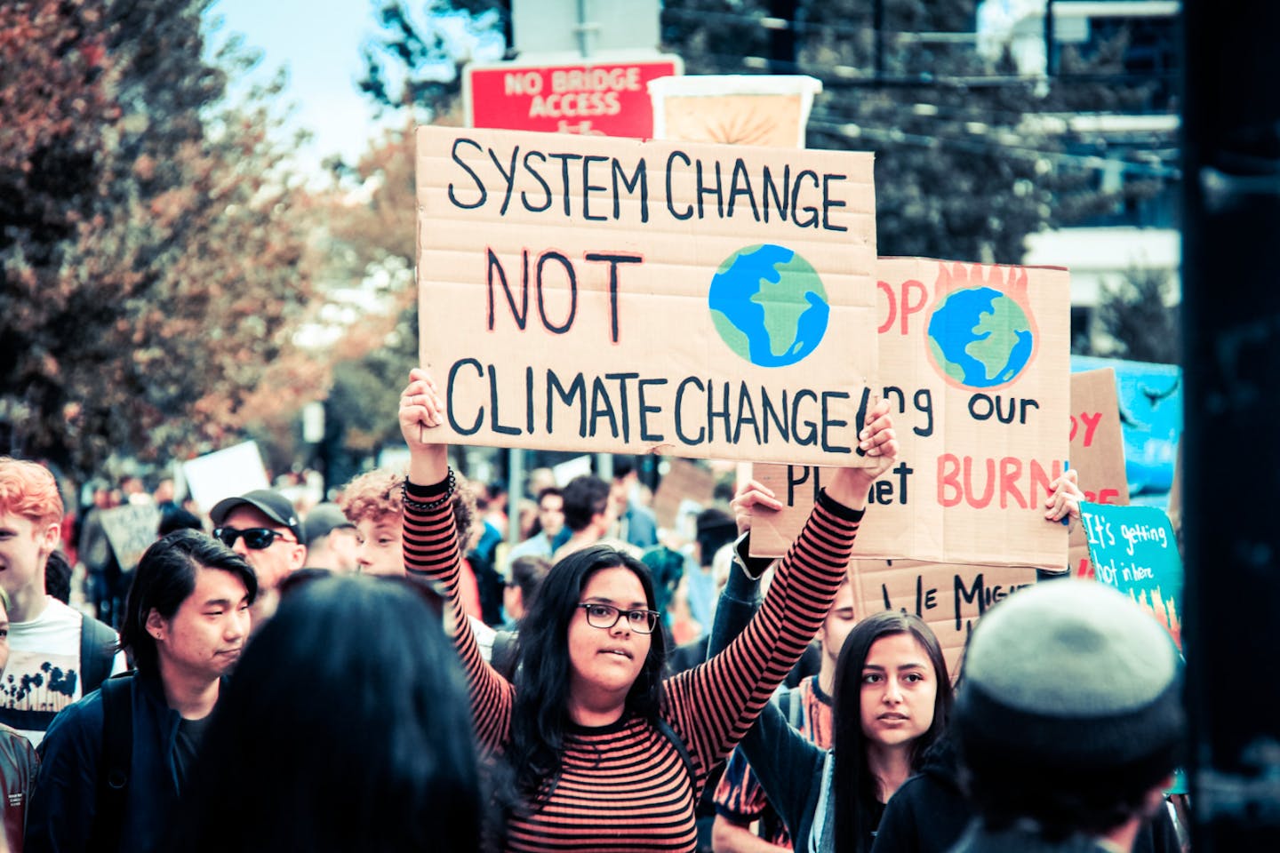 Climate change protester