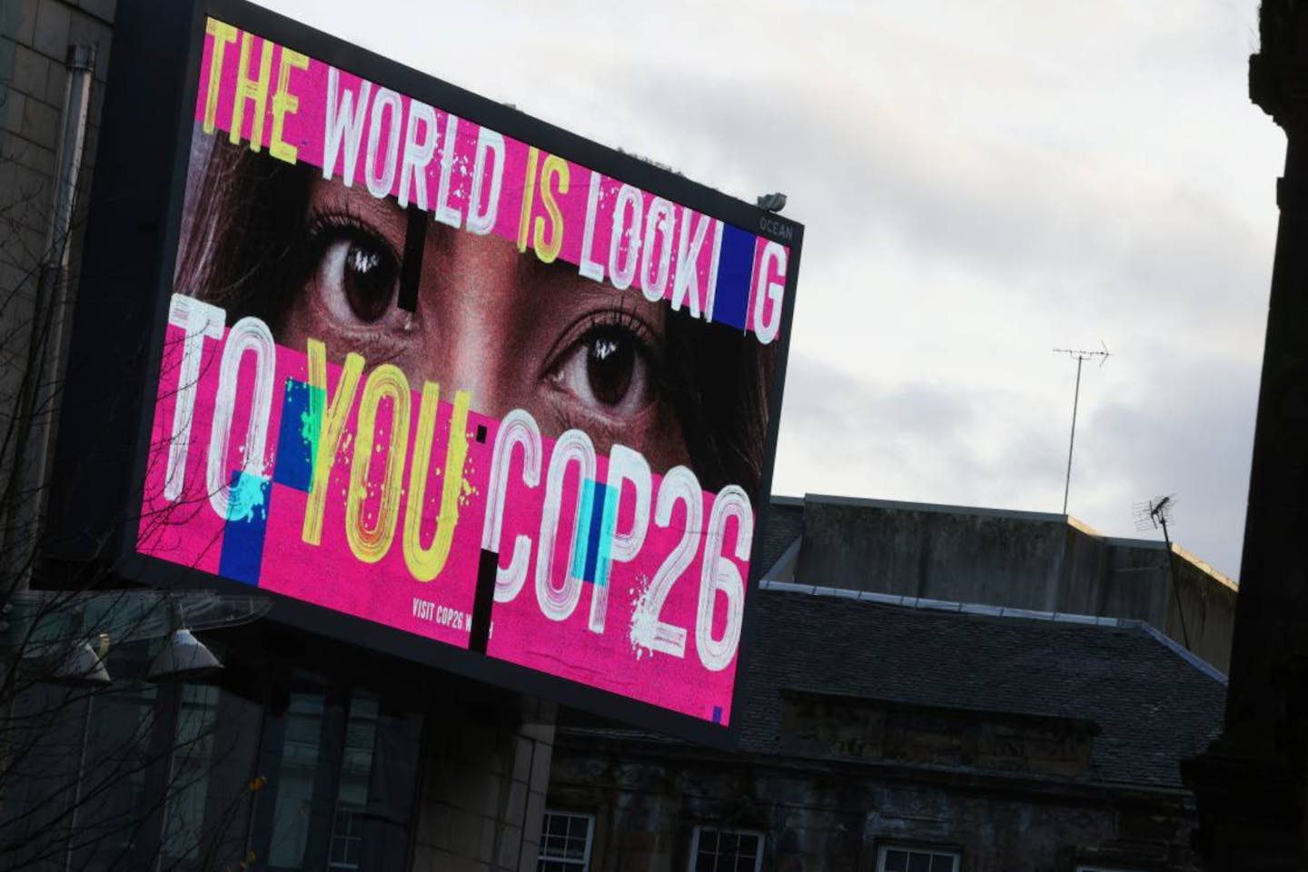 advertising board during COP26