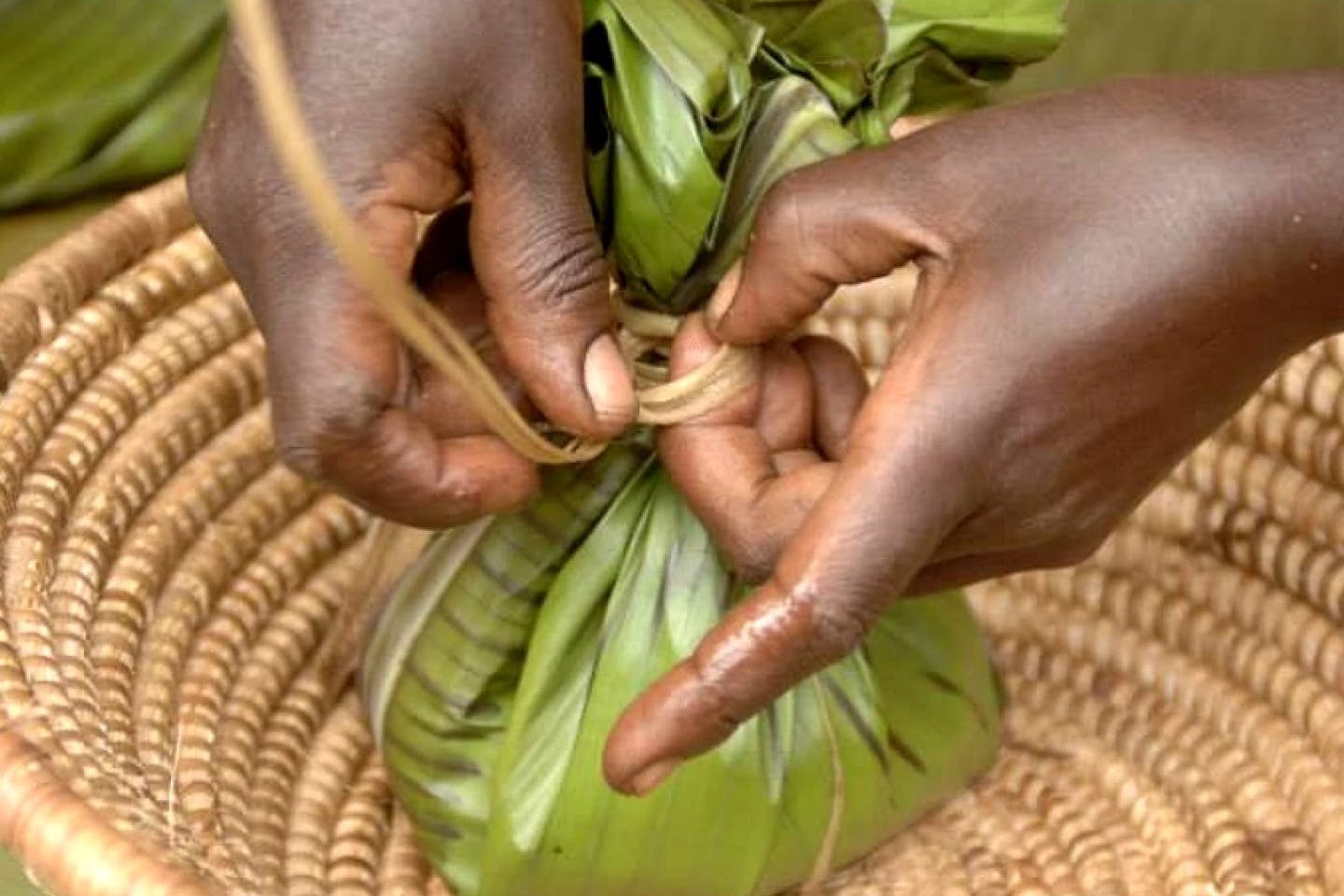 Banana leaf packaging