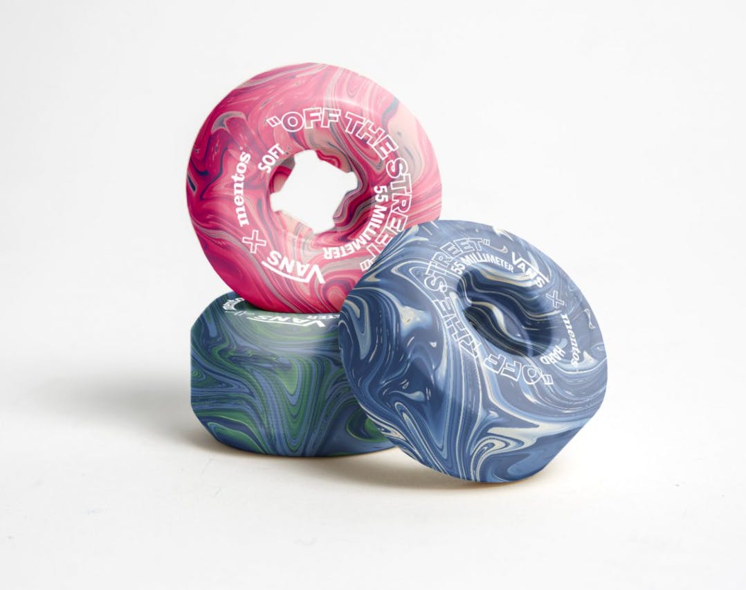 Skateboard wheels made from recycled chewing gum