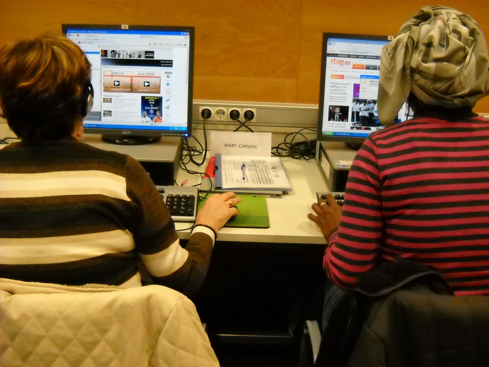 People using internet services