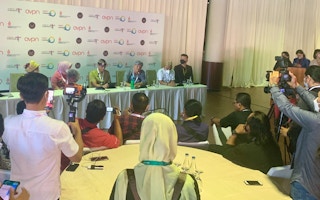 A press conference at the AVPN Global Conference in Bali