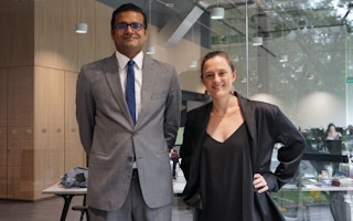 Jacob Puthenparambil, chief executive of PR firm Redhill and Jacqui Hocking, CEO of VS Story
