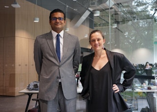 Jacob Puthenparambil, chief executive of PR firm Redhill and Jacqui Hocking, CEO of VS Story