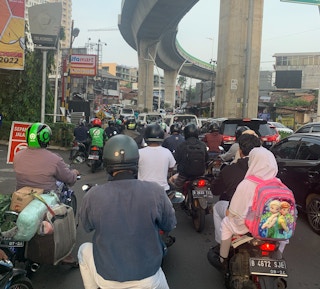 A busy highway in downtown Jakarta